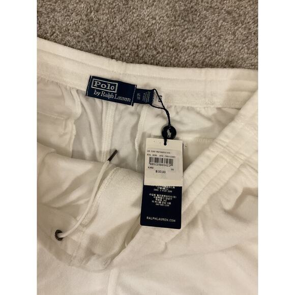 NWT Polo Ralph Lauren White Lux Terry Prep Shorts, sz XL - Picture 4 of 6